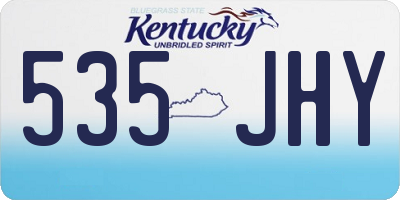 KY license plate 535JHY