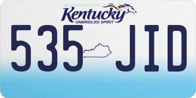 KY license plate 535JID
