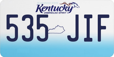 KY license plate 535JIF