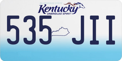 KY license plate 535JII