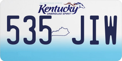 KY license plate 535JIW