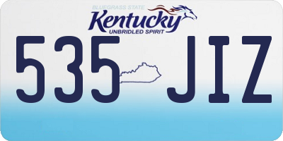 KY license plate 535JIZ