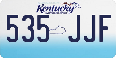 KY license plate 535JJF