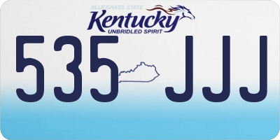 KY license plate 535JJJ