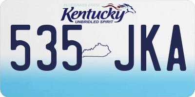KY license plate 535JKA