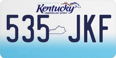 KY license plate 535JKF