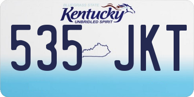 KY license plate 535JKT