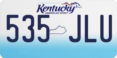 KY license plate 535JLU