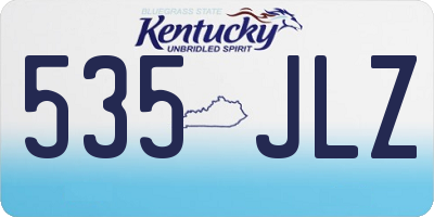 KY license plate 535JLZ