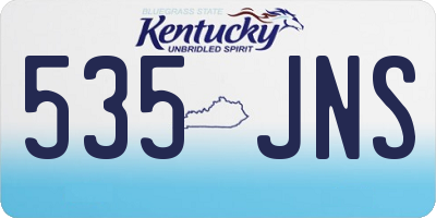 KY license plate 535JNS