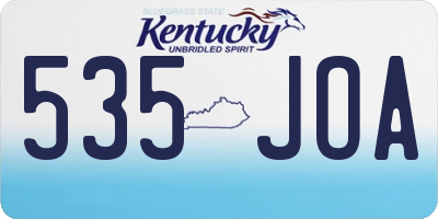KY license plate 535JOA
