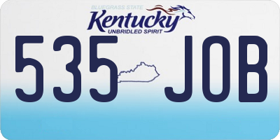 KY license plate 535JOB
