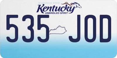 KY license plate 535JOD