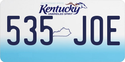 KY license plate 535JOE