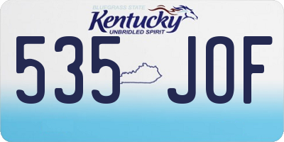 KY license plate 535JOF