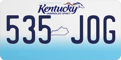 KY license plate 535JOG