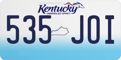 KY license plate 535JOI