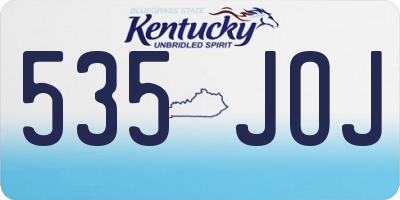 KY license plate 535JOJ