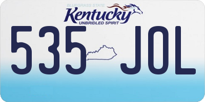KY license plate 535JOL