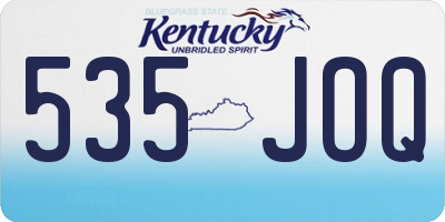 KY license plate 535JOQ
