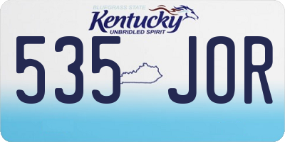 KY license plate 535JOR