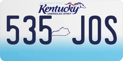KY license plate 535JOS