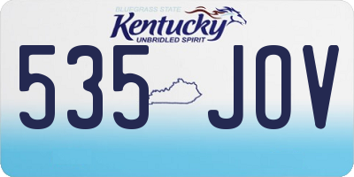 KY license plate 535JOV