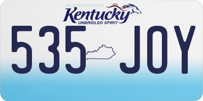 KY license plate 535JOY