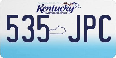 KY license plate 535JPC