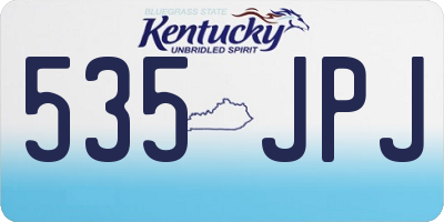 KY license plate 535JPJ