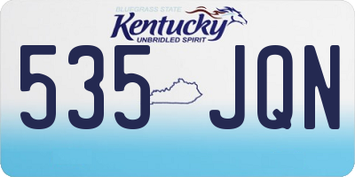 KY license plate 535JQN