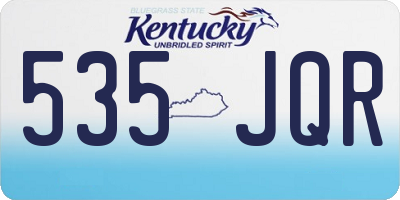 KY license plate 535JQR