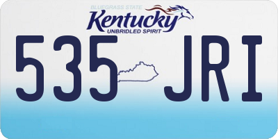 KY license plate 535JRI