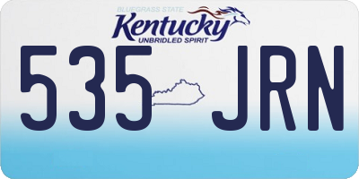 KY license plate 535JRN