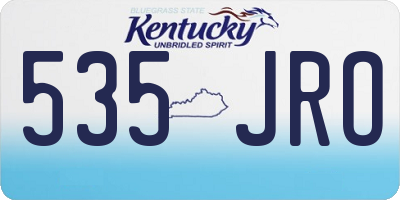 KY license plate 535JRO