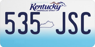 KY license plate 535JSC