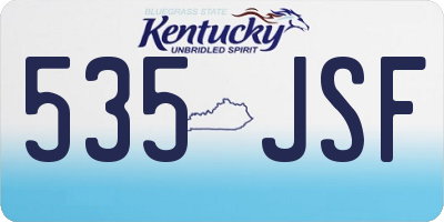 KY license plate 535JSF