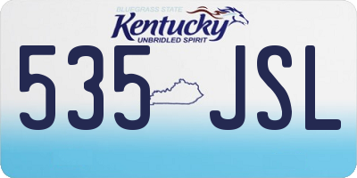 KY license plate 535JSL