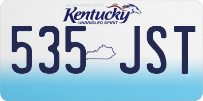 KY license plate 535JST