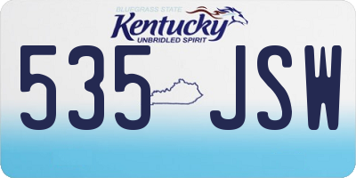 KY license plate 535JSW
