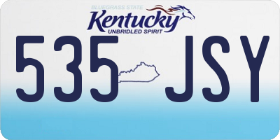 KY license plate 535JSY