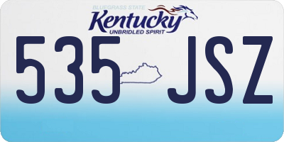 KY license plate 535JSZ