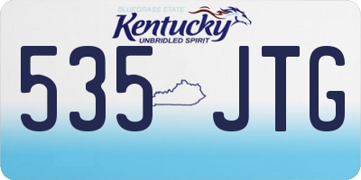 KY license plate 535JTG