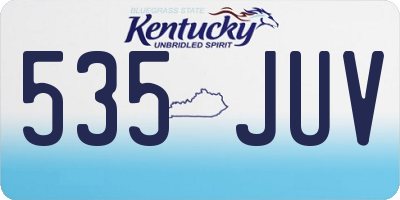 KY license plate 535JUV