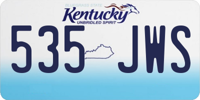 KY license plate 535JWS