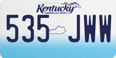 KY license plate 535JWW