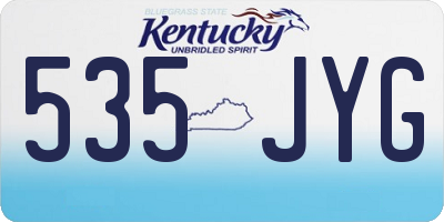 KY license plate 535JYG
