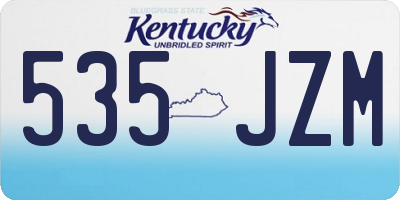 KY license plate 535JZM