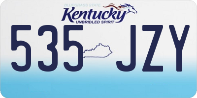 KY license plate 535JZY