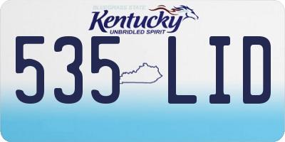 KY license plate 535LID